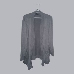 Elegant Charcoal Open Front Cardigan